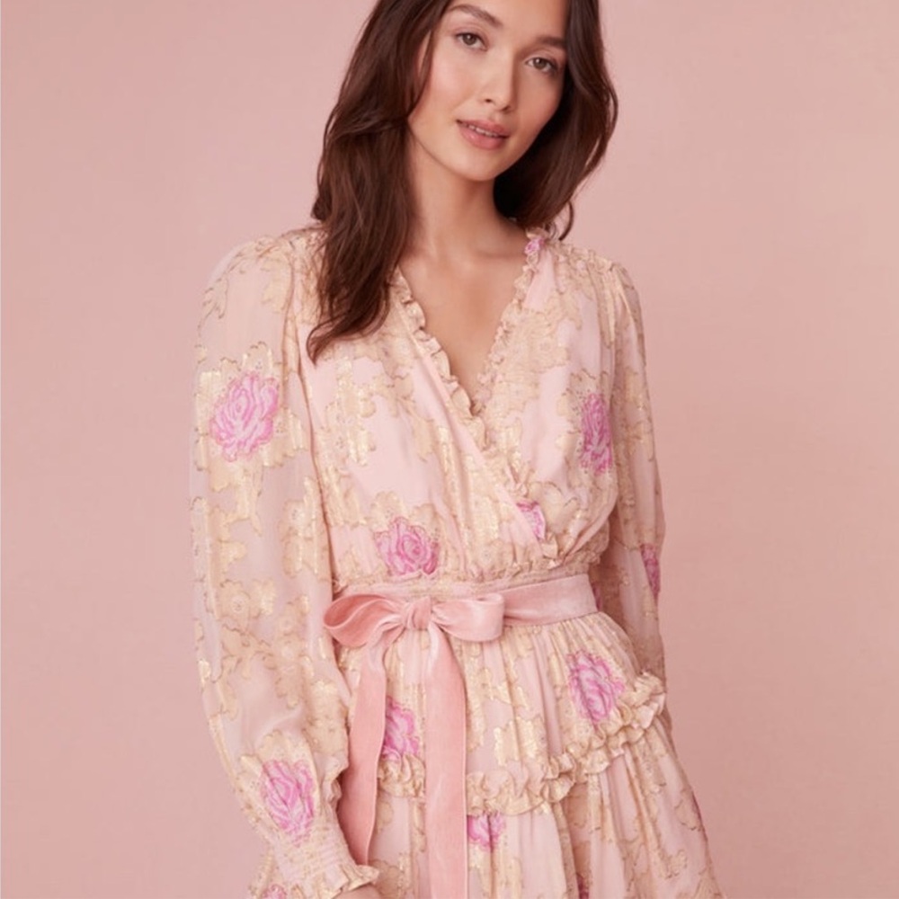 LoveShackFancy Pink Floral Dress